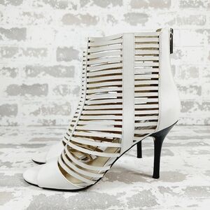Michael Kors White Strappy Ankle Boots Open Toe High Heels M657
